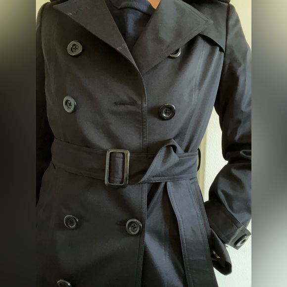 BLACK LONG BELTED TRENCH COAT - Picture 5 of 5